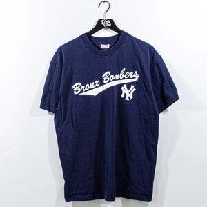 New York Yankees Bronx Bombers Majestic T-Shirt Large Y2K Baseball
